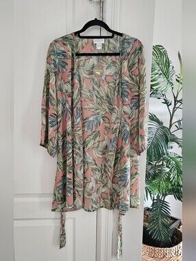 APRICOT Dusty Pink Tropical Leaf Cover-Up